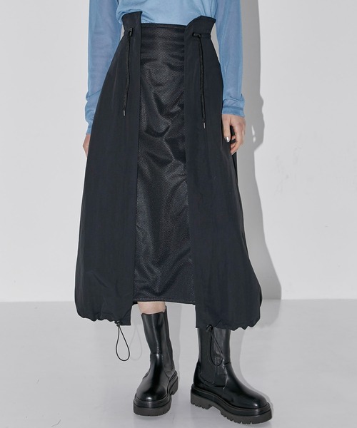 CITY TOKYO(シティトウキョウ)の「2wayマルチドッキングスカート(スカート・レディース・カーキ/ブラック/ベージュ・1/2)」の2枚目の写真