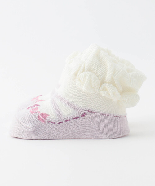 COMME CA ISM（コムサイズム）の「バレエシューズ柄カップ入りソックス（ソックス/靴下・キッズ・ラベンダー/ピンク/サックスブルー・9-12cm）」の5枚目の写真