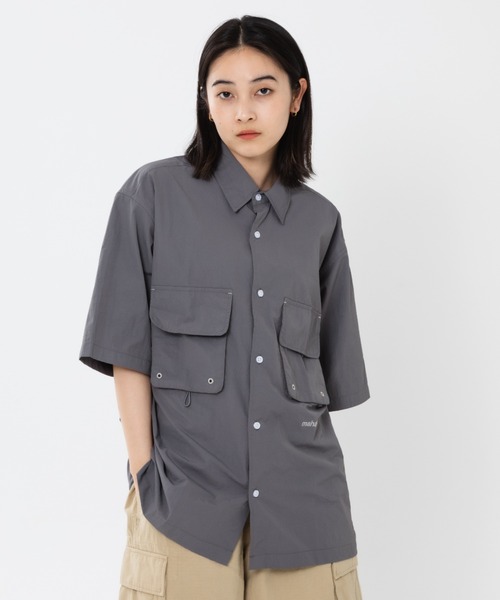 MAHAGRID(マハグリッド)の「『mahagrid/マハグリッド』UTILITY POCKET SHIRT/ポケット シャツ(シャツ/ブラウス・レディース・チャコールグレー/ベージュ・L/M)」の17枚目の写真
