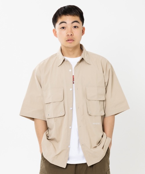 MAHAGRID(マハグリッド)の「『mahagrid/マハグリッド』UTILITY POCKET SHIRT/ポケット シャツ(シャツ/ブラウス・レディース・チャコールグレー/ベージュ・L/M)」の18枚目の写真