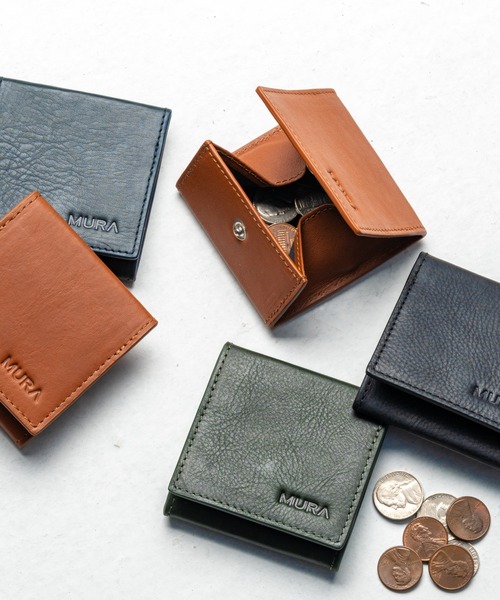 MURA（ムラ）の「牛本革 薄型 コンパクト ボックス型 コインケース（コインケース・メンズ・ネイビー/キャメル/ブラック/グリーン・FREE）」の2枚目の写真
