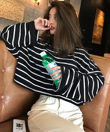 NinaetLina | クロップド丈ボーダーカットソー(Tシャツ/カットソー)