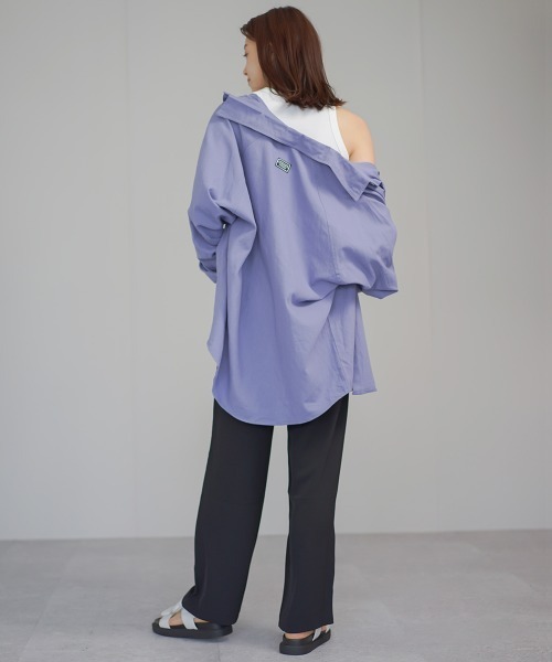 Auntie Rosa（アンティローザ）の「ハイウエストペールトーンカラートラックパンツ（その他パンツ・レディース・サックスブルー/ブラック/ライトベージュ/コーラルピンク・MEDIUM/LARGE/SMALL）」の10枚目の写真