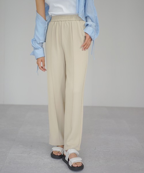 Auntie Rosa（アンティローザ）の「ハイウエストペールトーンカラートラックパンツ（その他パンツ・レディース・サックスブルー/ブラック/ライトベージュ/コーラルピンク・MEDIUM/LARGE/SMALL）」の12枚目の写真