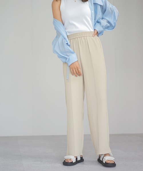 Auntie Rosa（アンティローザ）の「ハイウエストペールトーンカラートラックパンツ（その他パンツ・レディース・サックスブルー/ブラック/ライトベージュ/コーラルピンク・MEDIUM/LARGE/SMALL）」の13枚目の写真