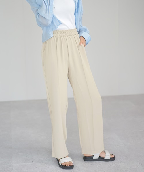 Auntie Rosa（アンティローザ）の「ハイウエストペールトーンカラートラックパンツ（その他パンツ・レディース・サックスブルー/ブラック/ライトベージュ/コーラルピンク・MEDIUM/LARGE/SMALL）」の14枚目の写真