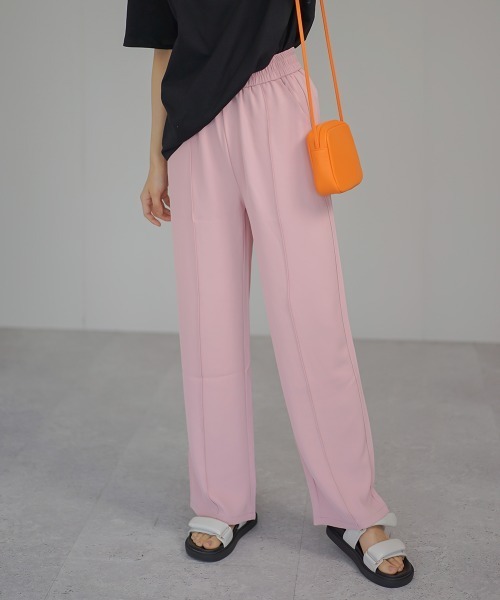 Auntie Rosa（アンティローザ）の「ハイウエストペールトーンカラートラックパンツ（その他パンツ・レディース・サックスブルー/ブラック/ライトベージュ/コーラルピンク・MEDIUM/LARGE/SMALL）」の17枚目の写真