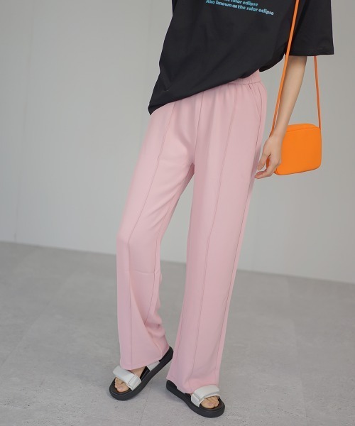 Auntie Rosa（アンティローザ）の「ハイウエストペールトーンカラートラックパンツ（その他パンツ・レディース・サックスブルー/ブラック/ライトベージュ/コーラルピンク・MEDIUM/LARGE/SMALL）」の18枚目の写真
