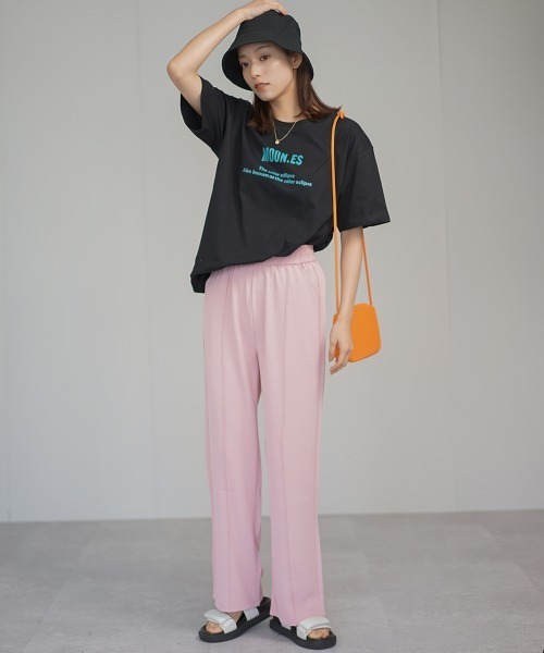 Auntie Rosa（アンティローザ）の「ハイウエストペールトーンカラートラックパンツ（その他パンツ・レディース・サックスブルー/ブラック/ライトベージュ/コーラルピンク・MEDIUM/LARGE/SMALL）」の21枚目の写真