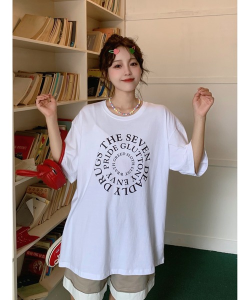 DEVICE（デバイス）の「《即納》サークルロゴ ビッグシルエット Tシャツ オーバーサイズ コットン100%（Tシャツ/カットソー・メンズ・ホワイト・FREE）」の7枚目の写真