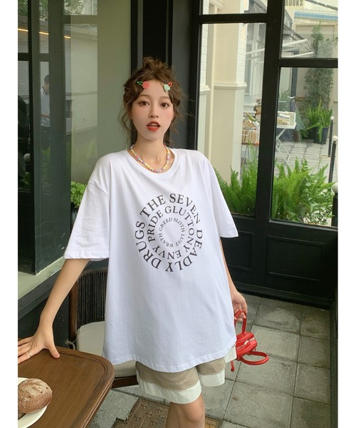 DEVICE（デバイス）の「《即納》サークルロゴ ビッグシルエット Tシャツ オーバーサイズ コットン100%（Tシャツ/カットソー・メンズ・ホワイト・FREE）」の10枚目の写真