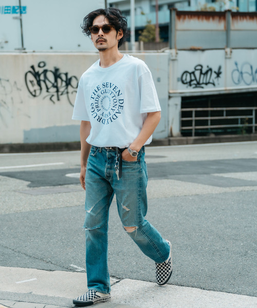 DEVICE（デバイス）の「《即納》サークルロゴ ビッグシルエット Tシャツ オーバーサイズ コットン100%（Tシャツ/カットソー・メンズ・ホワイト・FREE）」の21枚目の写真