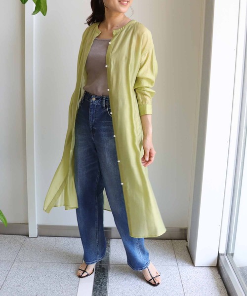 【セール】エアリーテンセルローンシャツワンピース（ワンピース）｜Jines（ジネス）