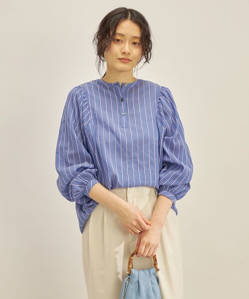 ストライプ 前後2WAYブラウス とパンツドレス 前後2WAY先染めストライプブラウス※WEB Store限定販売
