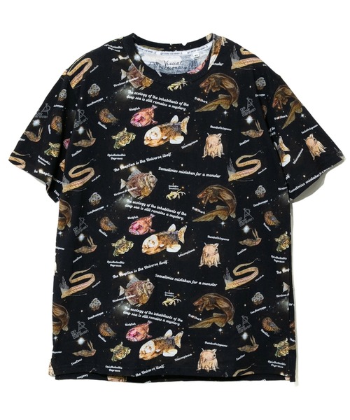 go slow caravan(ゴースローキャラバン)の「総柄図鑑TEE(Tシャツ/カットソー・メンズ・その他1/サックスブルー/ブラック/アイボリー/ブラック系その他2/ナチュラル・MEDIUM/X-LARGE/LARGE)」の2枚目の写真