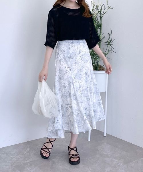 mysty woman（ミスティウーマン）の「メッシュプルオーバータンクSET　906159（Tシャツ/カットソー・レディース・ブラック/ライトベージュ/オフホワイト・FREE）」の8枚目の写真