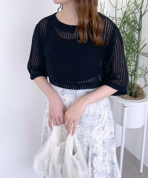 mysty woman（ミスティウーマン）の「メッシュプルオーバータンクSET　906159（Tシャツ/カットソー・レディース・ブラック/ライトベージュ/オフホワイト・FREE）」の7枚目の写真