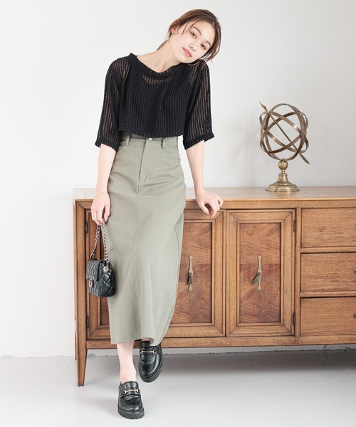 mysty woman（ミスティウーマン）の「メッシュプルオーバータンクSET　906159（Tシャツ/カットソー・レディース・ブラック/ライトベージュ/オフホワイト・FREE）」の14枚目の写真