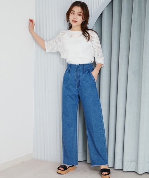 mysty woman（ミスティウーマン）の「メッシュプルオーバータンクSET　906159（Tシャツ/カットソー・レディース・ブラック/ライトベージュ/オフホワイト・FREE）」の15枚目の写真