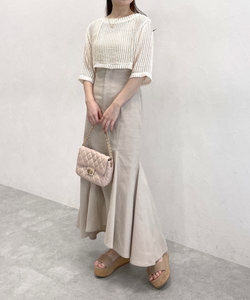 mysty woman（ミスティウーマン）の「メッシュプルオーバータンクSET　906159（Tシャツ/カットソー・レディース・ブラック/ライトベージュ/オフホワイト・FREE）」の11枚目の写真