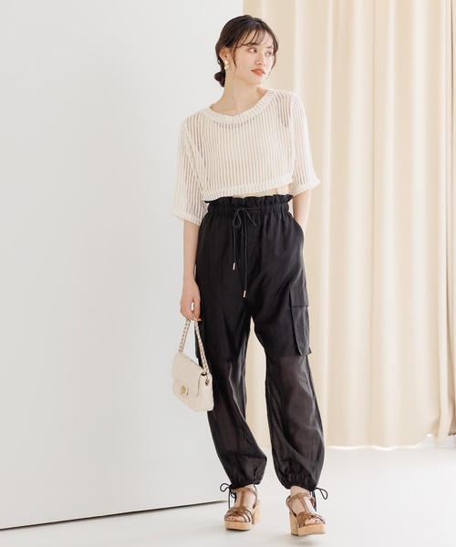 mysty woman（ミスティウーマン）の「メッシュプルオーバータンクSET　906159（Tシャツ/カットソー・レディース・ブラック/ライトベージュ/オフホワイト・FREE）」の13枚目の写真