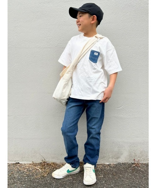 Lee(リー)の「【Lee】デニムポケットTシャツ(Tシャツ/カットソー・キッズ・ホワイト・130/140/105/150/120/160)」の13枚目の写真