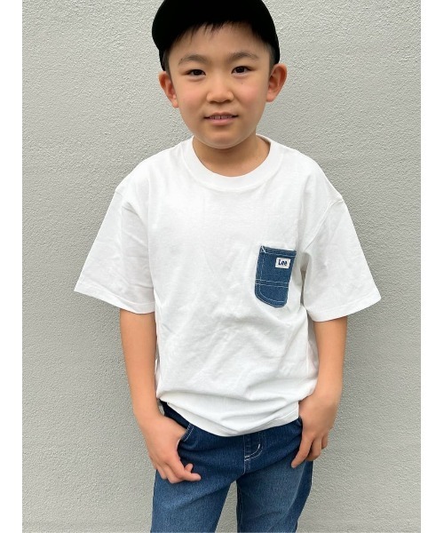 Lee(リー)の「【Lee】デニムポケットTシャツ(Tシャツ/カットソー・キッズ・ホワイト・130/140/105/150/120/160)」の15枚目の写真