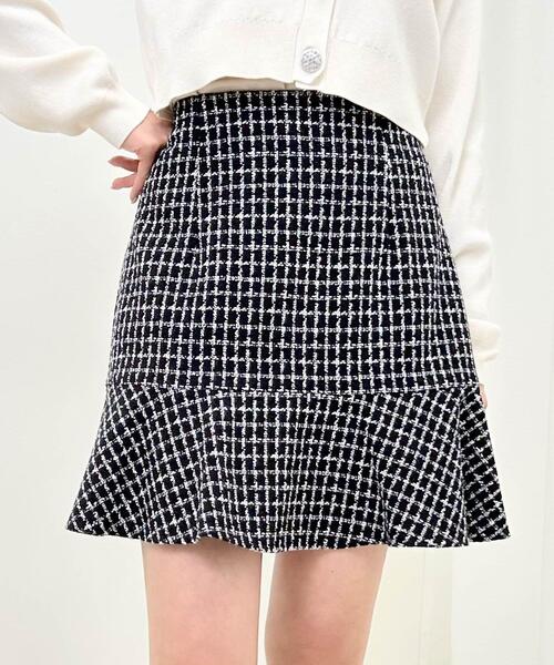 INGNI（イング）の「裾切替ミニフレアスカート（スカート・レディース・ブラック/ホワイト系その他7/ブラック系その他7・FREE）」の3枚目の写真