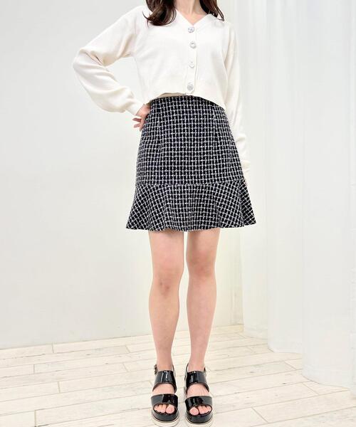 INGNI（イング）の「裾切替ミニフレアスカート（スカート・レディース・ブラック/ホワイト系その他7/ブラック系その他7・FREE）」の5枚目の写真