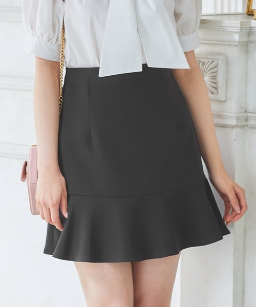 INGNI（イング）の「裾切替ミニフレアスカート（スカート・レディース・ブラック/ホワイト系その他7/ブラック系その他7・FREE）」の2枚目の写真