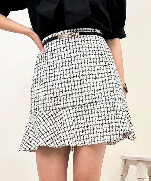 INGNI（イング）の「裾切替ミニフレアスカート（スカート・レディース・ブラック/ホワイト系その他7/ブラック系その他7・FREE）」の18枚目の写真