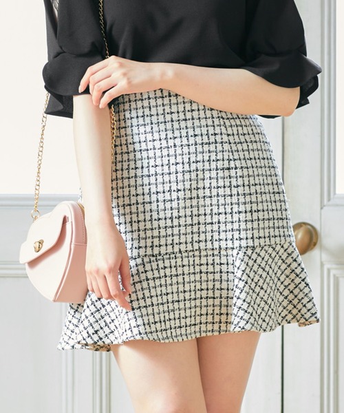 INGNI（イング）の「裾切替ミニフレアスカート（スカート・レディース・ブラック/ホワイト系その他7/ブラック系その他7・FREE）」の15枚目の写真