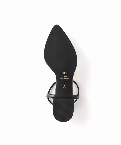 美品 GRISE ポインテッドクロスストラップフラットサンダル Mサイズ GRISE（グリーズ）の「GRISE ポインテッドクロスストラップ