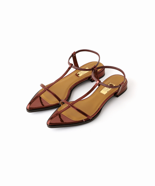 美品 GRISE ポインテッドクロスストラップフラットサンダル Mサイズ GRISE（グリーズ）の「GRISE ポインテッドクロスストラップ