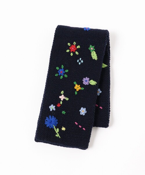 BEAMS BOY / 手編 花刺繍 マフラー BEAMS BOY（ビームスボーイ）の「BEAMS BOY / 手編 花刺繍