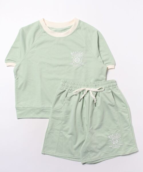 aimoha(アイモハ)の「ロゴ刺繍カットソーTシャツ+ショートパンツ セットアップ (SS)(セットアップ・レディース・ブラウン/グリーン/ベージュ・SMALL/LARGE/MEDIUM/X-LARGE)」の10枚目の写真