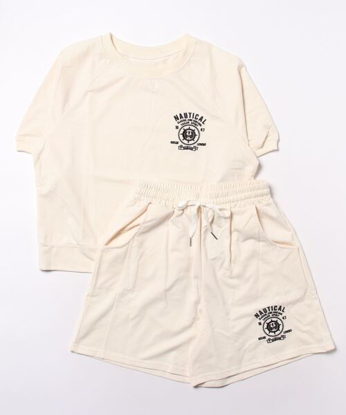 aimoha(アイモハ)の「ロゴ刺繍カットソーTシャツ+ショートパンツ セットアップ (SS)(セットアップ・レディース・ブラウン/グリーン/ベージュ・SMALL/LARGE/MEDIUM/X-LARGE)」の9枚目の写真