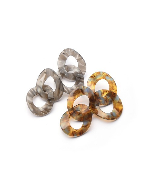 marjour（マージュール）の「CLEAR MARBLE PIERCE（ピアス（両耳用）・レディース・ブラウン/グレー・FREE）」の9枚目の写真