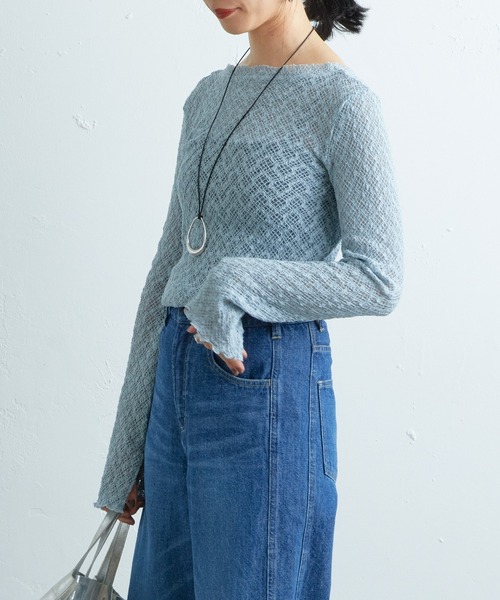 SHENERY（シーナリー）の「バックシャンレースカットソー（Tシャツ/カットソー・レディース・ブルー/アイボリー/ブラック・FREE）」の4枚目の写真