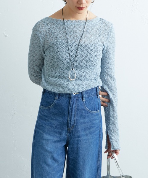 SHENERY（シーナリー）の「バックシャンレースカットソー（Tシャツ/カットソー・レディース・ブルー/アイボリー/ブラック・FREE）」の6枚目の写真