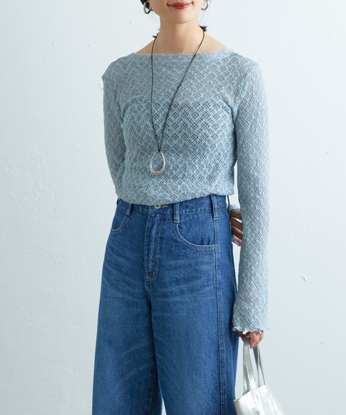 SHENERY（シーナリー）の「バックシャンレースカットソー（Tシャツ/カットソー・レディース・ブルー/アイボリー/ブラック・FREE）」の7枚目の写真