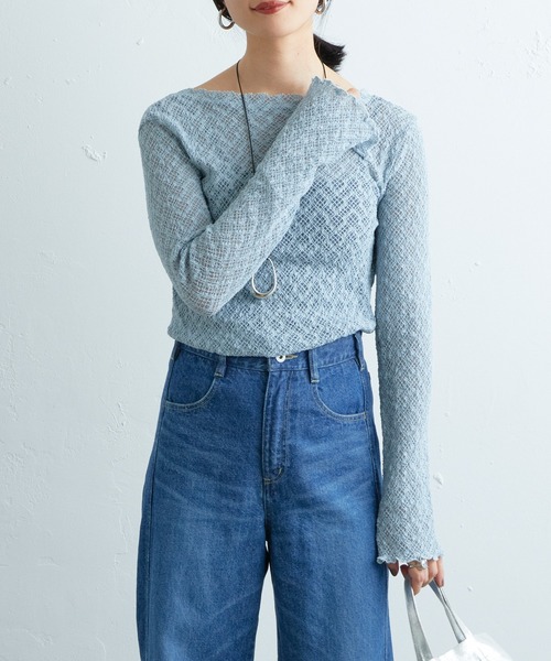 SHENERY（シーナリー）の「バックシャンレースカットソー（Tシャツ/カットソー・レディース・ブルー/アイボリー/ブラック・FREE）」の8枚目の写真