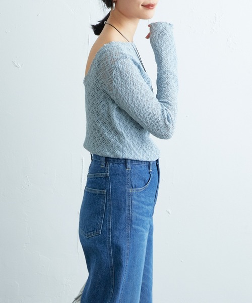 SHENERY（シーナリー）の「バックシャンレースカットソー（Tシャツ/カットソー・レディース・ブルー/アイボリー/ブラック・FREE）」の9枚目の写真