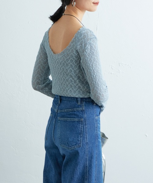 SHENERY（シーナリー）の「バックシャンレースカットソー（Tシャツ/カットソー・レディース・ブルー/アイボリー/ブラック・FREE）」の12枚目の写真