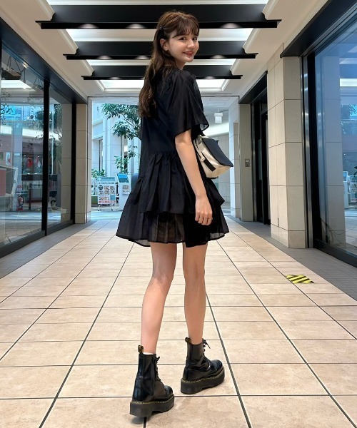idem(イデム)の「sheer tiered tunic blouse/ティアードチュニックブラウス(チュニック・レディース・アイボリー/ブラック・FREE)」の13枚目の写真