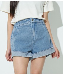 折り返しデニムショートパンツ