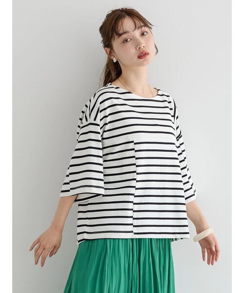 AMERICAN HOLIC（アメリカンホリック）の「ボーダー違いカットプルオーバー①（Tシャツ/カットソー・レディース・ブラック/ネイビー/レッド・M/L）」の17枚目の写真