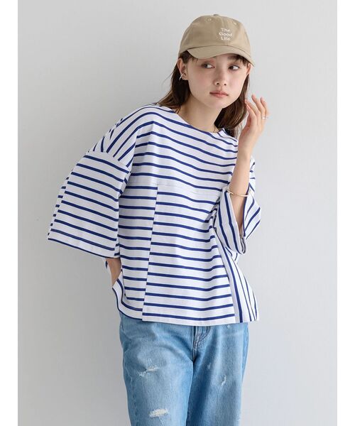 AMERICAN HOLIC（アメリカンホリック）の「ボーダー違いカットプルオーバー①（Tシャツ/カットソー・レディース・ブラック/ネイビー/レッド・M/L）」の22枚目の写真