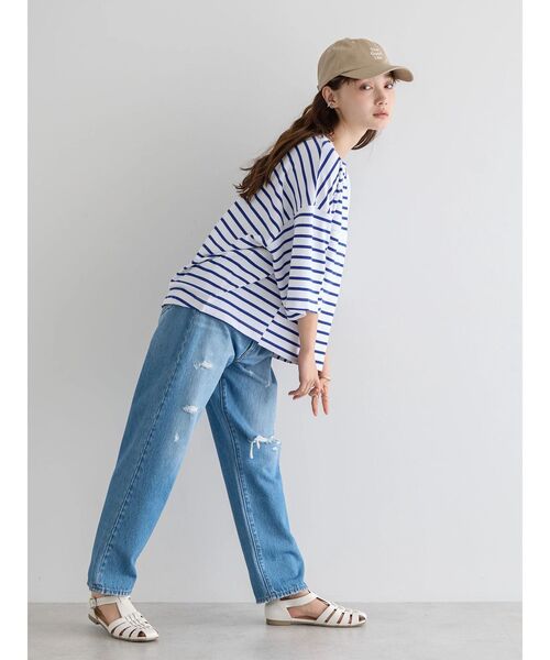 AMERICAN HOLIC（アメリカンホリック）の「ボーダー違いカットプルオーバー①（Tシャツ/カットソー・レディース・ブラック/ネイビー/レッド・M/L）」の5枚目の写真