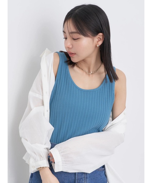 earth music&ecology（アースミュージックアンドエコロジー）の「2WAYネックタンクトップ（インナーウェア/肌着・レディース・ブルー/オフホワイト/モカ/オレンジ系その他/ブラック・L/M/S）」の8枚目の写真